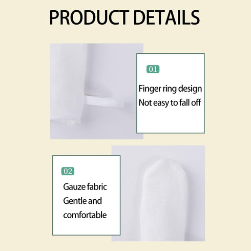 Baby Teeth Cleaning Gauze Finger Cover - 6pcs Soft Gauze Infant Oral Toothbrush for Milk Stain Removal