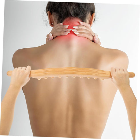 Wood Massage Stick with Round Beads Gua Sha Massage Tool for Full Body Relaxation Durable Beechwood Convenient for Home