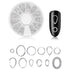 WOKOTO 6 Boxes Silver Hollow Nail Art Studs Set - 3D Flower Diamond Manicure Kit with Tweezers