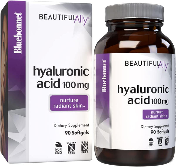 Bluebonnet Nutrition Beautiful Ally Hyaluronic Acid 100mg, 90 Softgels, Non-GMO, Gluten-Free