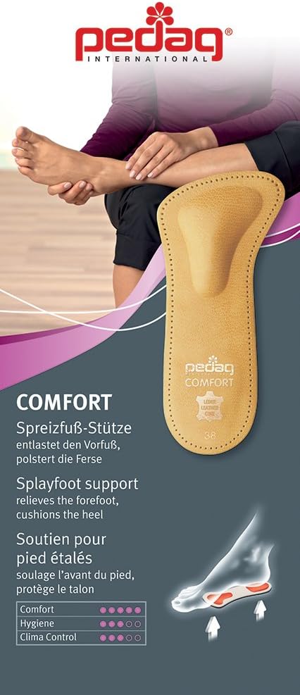 pedag Comfort Leather 3/4 Inserts, Handmade in Germany, Real Leather, Tan, 1 Pair, Men and Women's Dress Shoes, US M 11