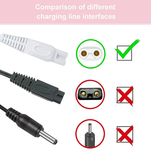 Women Shaver USB Charging Cable, Compatible with Finishing Touch Flawless Body Rechargeable Ladies Shaver (2pcs)