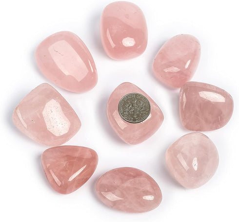 ZenQ 1/2 lb Tumbled Rose Quartz Stones for Wicca, Reiki, Energy Crystal Healing, Natural from Brazil