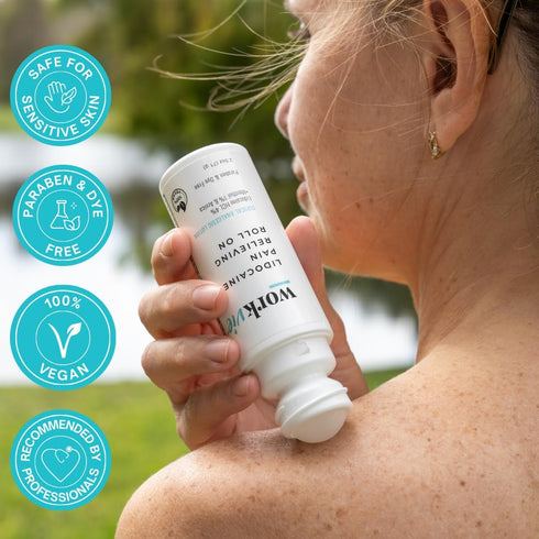 Lidocaine Roll On Pain Relief Cream 2pk - Maximum Strength with Arnica, Menthol & Aloe Vera for Muscles & Joints