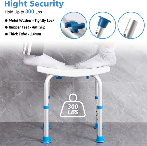 FSA/HSA Eligible Shower Chair for Inside Shower, Shower Stool for Insidetub, Tool-Free Assembly Shower Seat