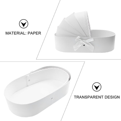 Packing, Packaging Cabilock Shower Floral Arrangement Box with Fresh Flower White Paper Wrapping Box for Newborn