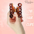 Parcelona French Love Small 2" Blush Pink and Tortoise Shell Set of 2 Claw Clips for Women