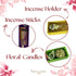 Set 5 Set of Aromatherapy Gift with Incense Holder, Incense Sticks & Floral Candles Relaxation & Meditation Kit
