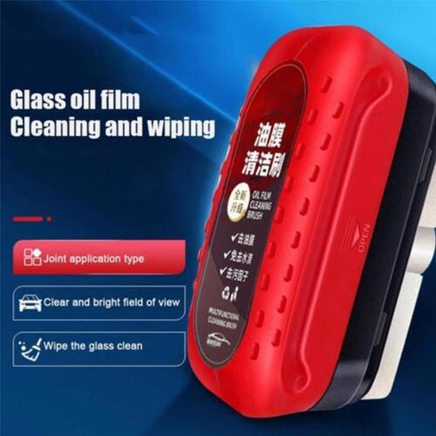 zardvern (2Pcs) Automotive Glass Cleaner, Glass Cleaning Board, Automotive Oil Film Cleaning Brush, Glass Oil Film