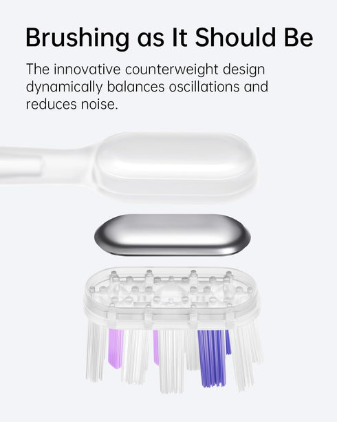 Laifen Cushioned Toothbrush Heads, 6 Count Replacement for Laifen Wave Electric Toothbrush