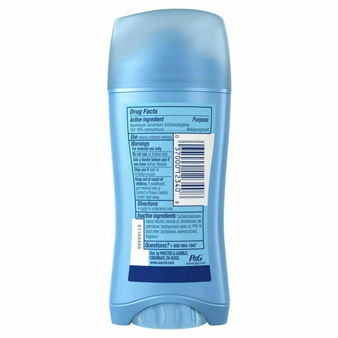 Secret Unscented Invisible Solid Antiperspirant Deodorant, 2.6oz (Pack of 3)