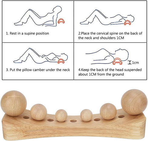 Ozgkee 6 Psoas Muscle Release Tool Wooden Body Massage Tool Trigger Point Wood Massager with Massage Heads