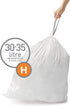 Packs, 20 Count, 30-35 8-9 simplehuman Code H Custom Fit Drawstring Trash Bags in Dispenser Liter / Gallon, White