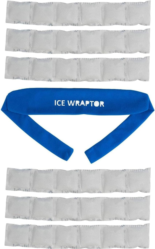 Ice Wraptor Bandana + 6 Inserts: Just Add Water & Freeze, Portable Ice Therapy for Pain Relief, Adjustable, Lightweight