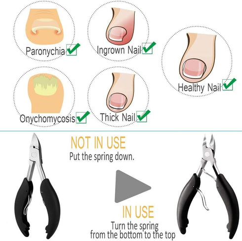 Toe Nail Clipper for Ingrown or Thick Nails, Professional Podiatrist Toenail Nipper with Surgical Stainless Steel Blades