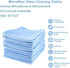 Microfiber Glass Detailing Cleaning Cloths - 10 Pack (12" x 12") - Streak Free, Lint Free for Windows, Mirrors, Screens