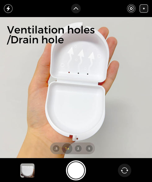 Invisalign-Compatible Retainer Case with Vent Holes - White