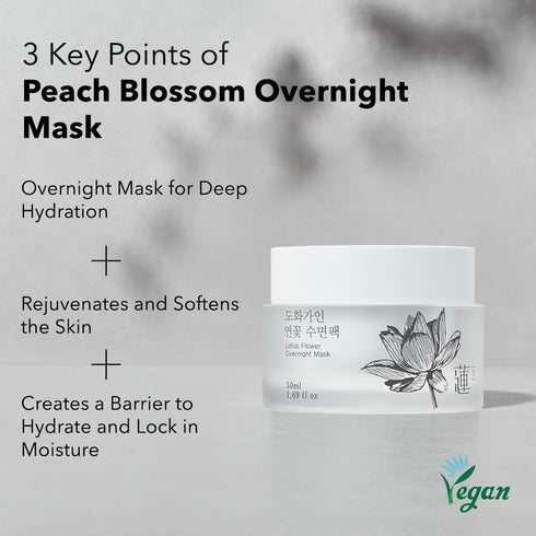 Peach Blossom Overnight Mask with Vitamin C, Rejuvenating and Hydrating, Product of Korea - 1.69 fl. Oz