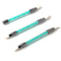 WOKOTO 3 Pcs Set Silicone Nail Art Acrylic Pen Brushes - 2 Ways, Blue Rhinestones Design, Sculpture Carving Brush