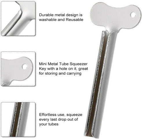 Toothpaste Squeezer, 3 Packs Stainless Metal Tube Squeezers for Bathroom Hair Dye Cosmetic Plastic Tubes