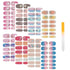 SIUSIO 112pcs Full Nail Wraps Stick on Gel Nail Polish Strips, Elegant Gradient Glitter Nail Art Sticker with Crystal