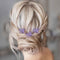 Pearl Bride Wedding Hair Pins, Purple Bead Hair Piece, Bridal Flower Headpieces for Women and Girls (Pack of 3)