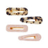 Resin Tortoise Leopard Print Hair Clips and Barrettes, 4 Pack (Women's Accessories)