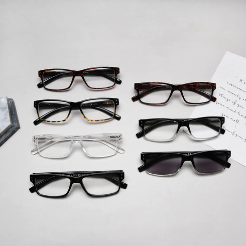 BLUELESS Vintage Eyeglasses for Men & Women (Transparent, +0.00)