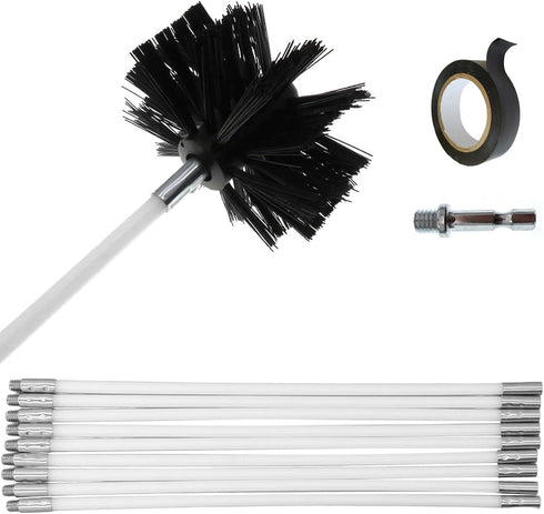 Dryer Vent Cleaner Kit, 20ft Flexible Lint Brush with Drill Attachment for Fast Cleaning