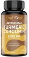 Liposomal Turmeric Curcumin Supplement 2200 mg with Black Pepper Extract 15 mg for Joint Function, 60 Softgels
