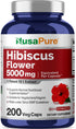 NusaPure Hibiscus Flower 10:1 Extract - 500 mg Equivalent to 5000mg, 200 Vegetarian Caps