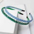 Fashion Super Shiny Women Two Rows Champagne Crystal Beads Headband, Rhinestone Beaded Hair Accessories