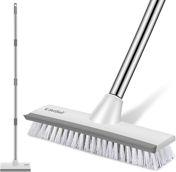 SetSail Floor Scrub Brush with 51-Inch Long Adjustable Handle 2 in 1