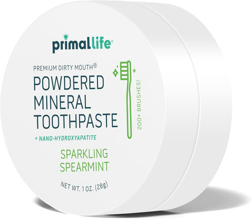 Primal Life Organics Dirty Mouth Toothpowder, Spearmint, 1 oz, Good for 200+ Brushings