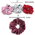Jumbo Oversized XL Satin Scrunchies for Women, Large Elastic Ties Band for Ponytail Bun, Frizz Prevention (Red)