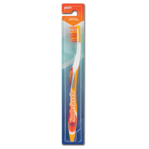 SmileGoods A271 Toothbrush, 27 Tuft, Soft Bristle, Individually Packaged, Assorted Colors, Bulk Pack of 72
