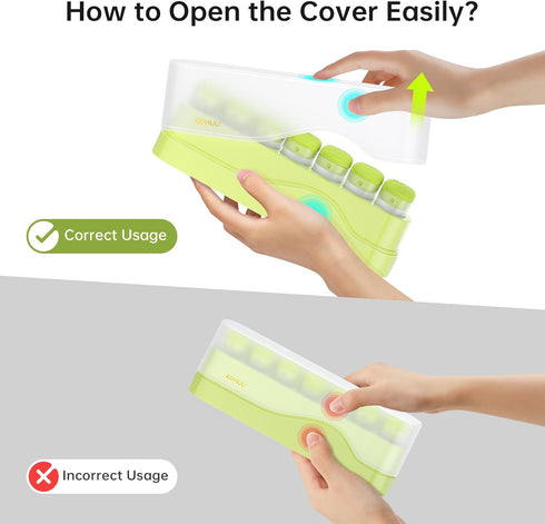 Weekly Pill Organizer, KOVIUU Removable Pill Box 7 Day, Portable Travel Case for Vitamins, Green