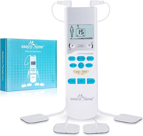 Easy@Home TENS Unit - Electronic Pulse Massager for Pain Relief, FSA Eligible Home Use Device Gift for Parents