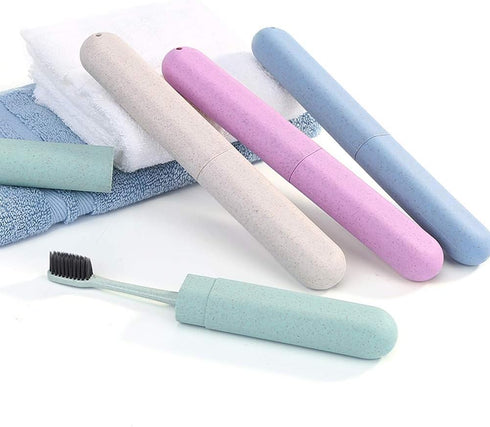 Hooqict 4 Pack Travel Toothbrush Case - Portable Toothbrush Holder for Traveling, Camping, Home, School