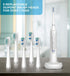 Sonic Electric Toothbrush for Adults with 5 Replacement Heads, 3 Modes & Built-in Timer, White