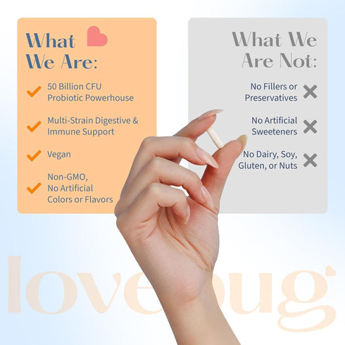 Lovebug Award Winning Maximum Strength, Rebuild & Restore Immune Microbiome, 25 Billion CFU for Digestive Health