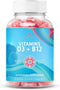 BeLive Vitamin D3 Gummies with B12 - 60 Ct Immune Support, Strawberry Flavor for Bone & Muscle Strength