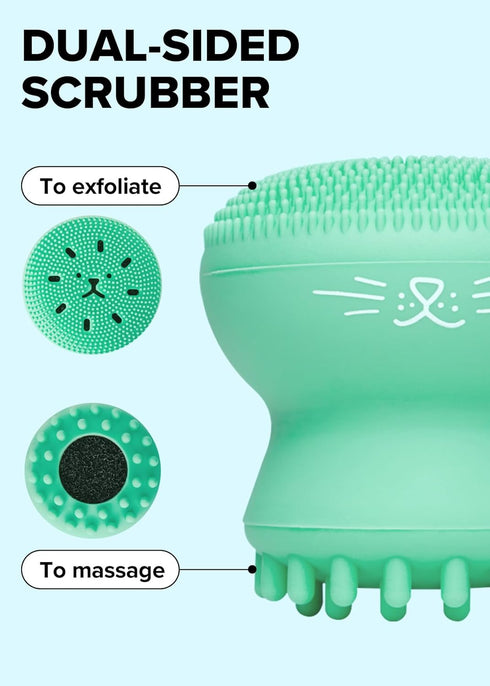 I Dew Care Cleansing Tool - Pawfect Face Scrubber, 3-in-1 Cute Silicone Pore Cleanser, Exfoliator, Massager