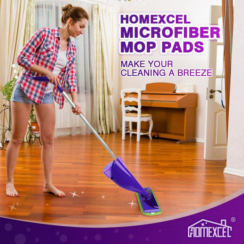Pack 8 HOMEXCEL Microfiber Mop Pads Compatible with Swiffer Wet Jet, Reusable Machine Washable Swiffer WetJet Pad
