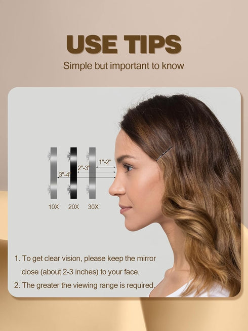 20X Magnifying Makeup Mirror with 2 Suction Cups, 3.5 inches, Grey, Includes Slant Tweezers, 1PCS