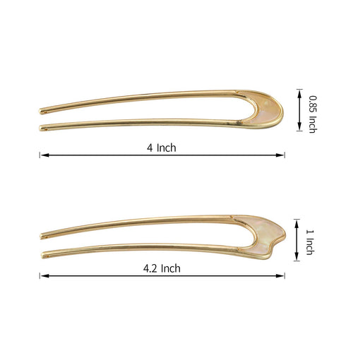 U-Shaped Hair Pins - Vintage Metal Hair Sticks, French Hair Pin Hairstyle Chignon for Women, 2PCS-Style 1