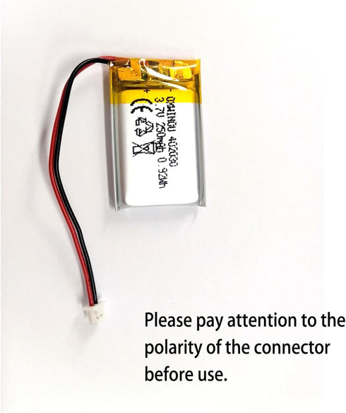 2-Pack 3.7V 250mAh 402030 Rechargeable Lithium Polymer Battery for DIY Electronic Products