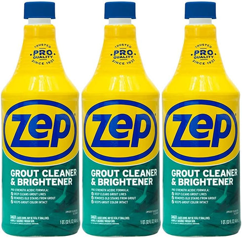 Zep Grout Cleaner and Brightener - 32 Ounce (Pack of 3) for Deep Cleaning Pro Formula