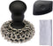 Toiserns 316 Upgraded Chainmail Scrubber with Silicone Handle Cast Iron Cleaner for Cast