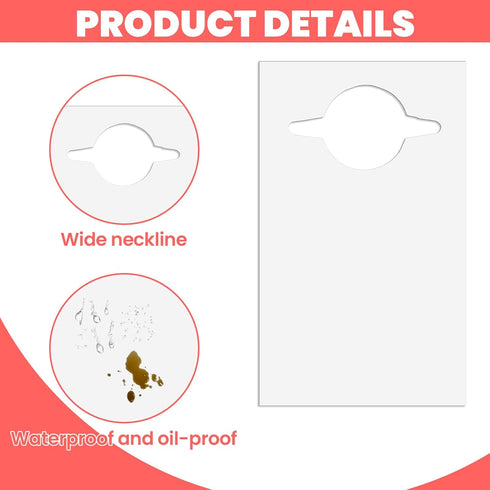 WJIAAA 30 Pack 24" Disposable Bibs, Plastic Adult Bibs for Elderly Senior Men Women Eating Oil-Proof and Waterproof